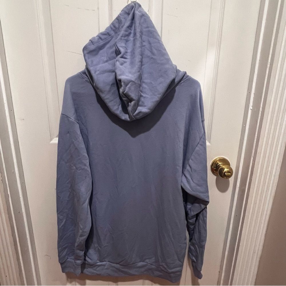 NWT Victoria Secrets PINK Foil Fleece Campus Hoodie sz Large baby blue‎ - Picture 10 of 10